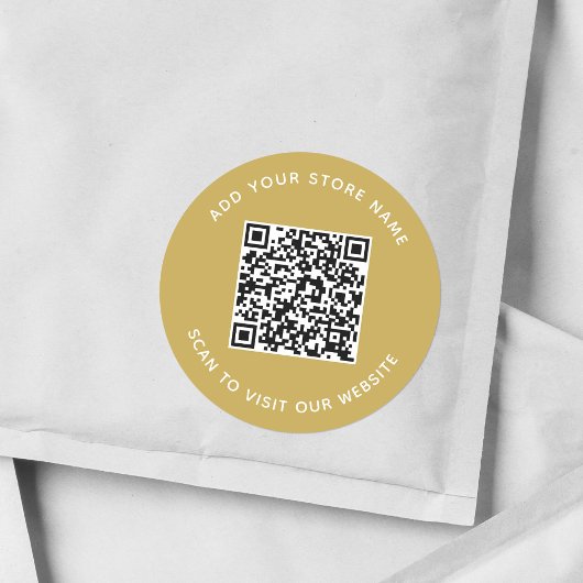 Voeg Naam en Uw Kleur van de Code QR van de Websit Ronde Sticker