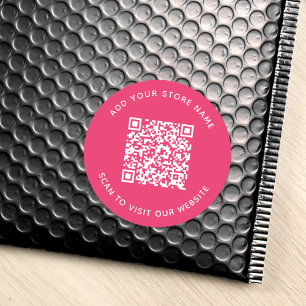 Voeg Naam en Uw Kleur van de Code QR van de Websit Ronde Sticker