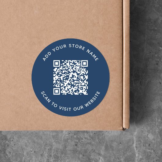 Voeg Naam en Uw Kleur van de Code QR van de Websit Ronde Sticker