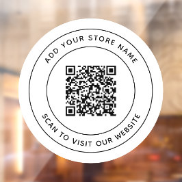 Voeg Naam en Uw QR-code van uw bedrijfswebsite toe Raamsticker