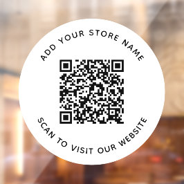 Voeg Naam en Uw QR-code van uw bedrijfswebsite toe Raamsticker