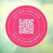 Voeg naam en uw website QR-code aangepaste kleur t Raamsticker (Vel 3)