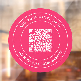 Voeg naam en uw website QR-code aangepaste kleur t Raamsticker