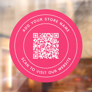 Voeg naam en uw website QR-code aangepaste kleur t Raamsticker