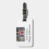 voeg naam foto tekst Halloween kinder meisje jonge Bagagelabel (Voorkant verticaal)
