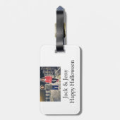 voeg naam foto tekst Halloween kinder meisje jonge Bagagelabel (Achterkant verticaal)