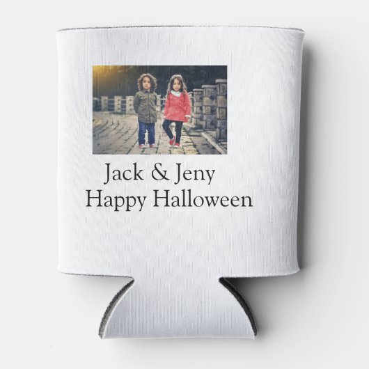 voeg naam foto tekst Halloween kinder meisje jonge Blikjeskoeler (Voorkant)