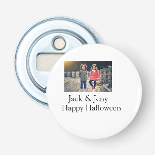 voeg naam foto tekst Halloween kinder meisje jonge Button Flesopener