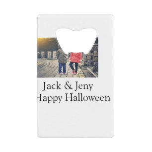 voeg naam foto tekst Halloween kinder meisje jonge Creditkaart Flessenopener