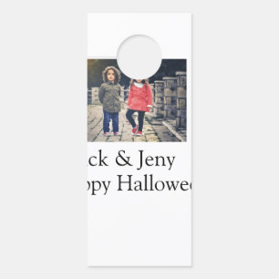 voeg naam foto tekst Halloween kinder meisje jonge Deurhanger