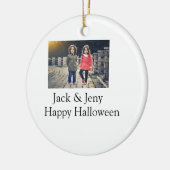 voeg naam foto tekst Halloween kinder meisje jonge Keramisch Ornament (Links)