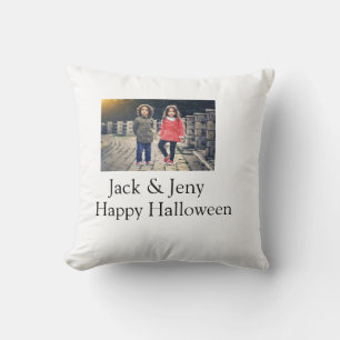 voeg naam foto tekst Halloween kinder meisje jonge Kussen