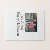 voeg naam foto tekst Halloween kinder meisje jonge Legpuzzel (Horizontaal)