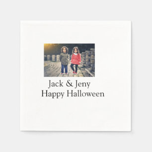 voeg naam foto tekst Halloween kinder meisje jonge Servet