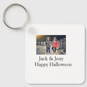 voeg naam foto tekst Halloween kinder meisje jonge Sleutelhanger