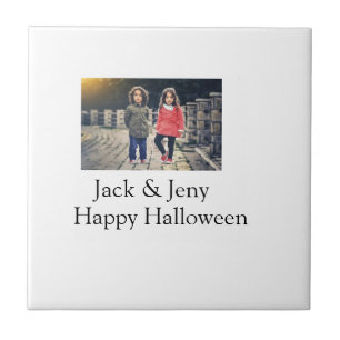 voeg naam foto tekst Halloween kinder meisje jonge Tegeltje