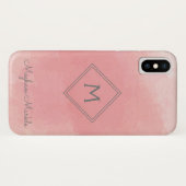 Voeg naam Gepersonaliseerde Moderne Eenvoudige Roz Case-Mate iPhone Case (Achterkant (horizontaal))