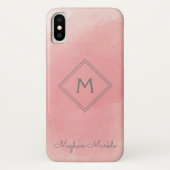 Voeg naam Gepersonaliseerde Moderne Eenvoudige Roz Case-Mate iPhone Case (Achterkant)