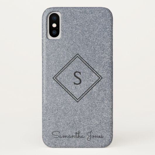 Voeg naam Gepersonaliseerde Moderne Elegant Glitte Case-Mate iPhone Case (Achterkant)