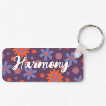 Voeg naam Happy Retro Flowers 70s Daisy Funny Scha