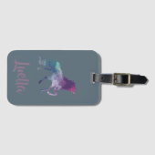 Voeg naam het Persoonlijke Paarse bagagelabel Unic (Voorkant (horizontaal))