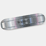 Voeg Naam, Initialen, Metal Shine Checkerplate Kij Persoonlijk Skateboard<br><div class="desc">Voeg om het even welke naam of initialen toe u op dit geweldige ontwerp wilt - zie mijn opslag voor veel meer gepersonaliseerde skateboard design en Skateboard T-Shirts,  Hoodies,  Backpacks,  Blankets en meer.</div>