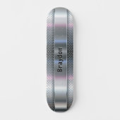 Voeg Naam, Initialen, Metal Shine Checkerplate Kij Persoonlijk Skateboard (Voorkant)