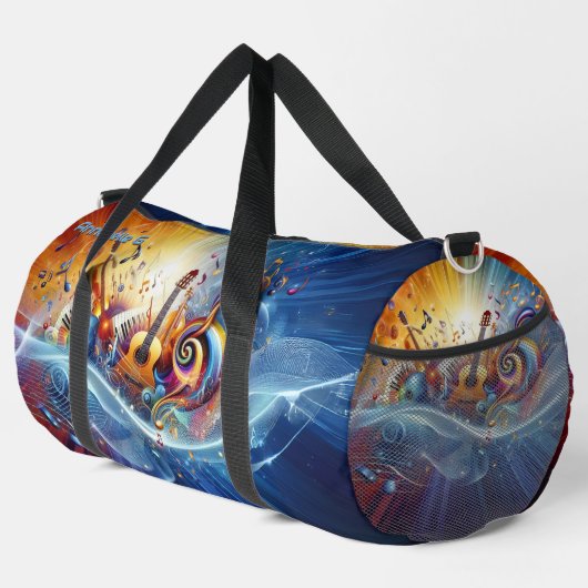 Voeg naam, Initialen, Muzieknoten Explosion Abstra Plunjezak (Rechterhoek)