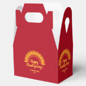 Voeg Naam Jaar Happy Thanksgiving Yellows Red toe Bedankdoosjes (Geopend)