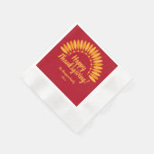 Voeg Naam Jaar Happy Thanksgiving Yellows Red toe Servet (Hoek)