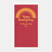 Voeg Naam Jaar Happy Thanksgiving Yellows Red toe Servet (Voorkant)