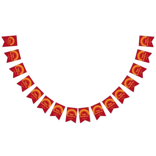 Voeg Naam Jaar Happy Thanksgiving Yellows Red toe Vlaggetjes (Alle)