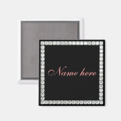 Voeg naam-klantgerichte diamant toe magneet (Voorkant / Achterkant)