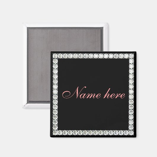 Voeg naam-klantgerichte diamant toe magneet (Voorkant / Achterkant)
