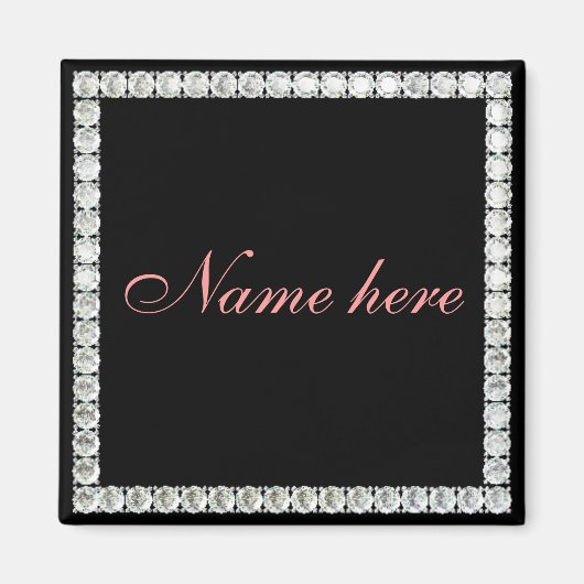 Voeg naam-klantgerichte diamant toe magneet (Voorkant)