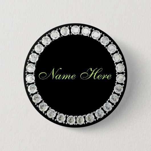 Voeg naam-klantgerichte diamant toe ronde button 5,7 cm (Voorkant)