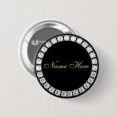 Voeg naam-klantgerichte diamant toe ronde button 5,7 cm (Voorkant /achterkant)