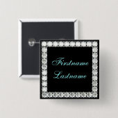 Voeg naam-klantgerichte diamant toe vierkante button 5,1 cm (Voorkant /achterkant)