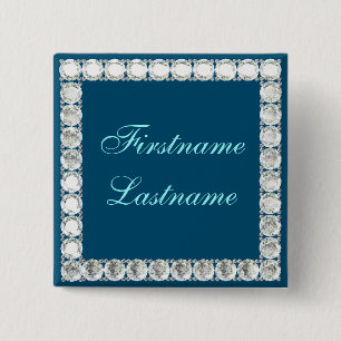 Voeg naam-klantgerichte ruitenblauw toe vierkante button 5,1 cm