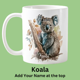 Voeg naam Koala op Boom Australisch Dier Marsupial Koffiemok