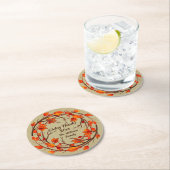 Voeg naam matchen Thanksgiving herfst ronde papier Kartonnen Onderzetter (Insitu)