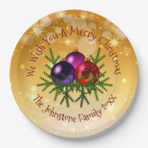 Voeg naam matching Kerstmis op Goud  9" Papieren B