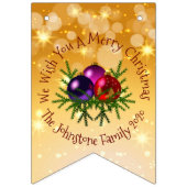 Voeg Naam Matching Kerstmis toe op Gold Bunting Fl Vlaggetjes (Eerste vlag)