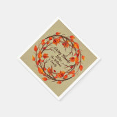 Voeg Naam Matching Thanksgiving Autumn Cocktail Na Servet (Hoek)