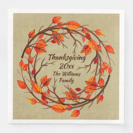 Voeg Naam Matching Thanksgiving Autumn Paper Dinne Servet