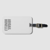 Voeg naam minimalist bold modern grijs chic toe bagagelabel (Voorkant (horizontaal))