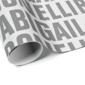 Voeg naam minimalist bold modern grijs chic toe cadeaupapier (Rol Hoek)