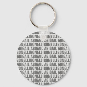 Voeg naam minimalist bold modern grijs chic toe sleutelhanger