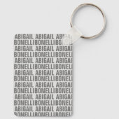 Voeg naam minimalist bold modern grijs chic toe sleutelhanger (Achterkant)