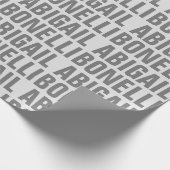 Voeg naam minimalist modern grijs chic toe cadeaupapier (Hoek)